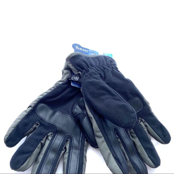 Winter Gloves Isotoner Mens Black Gray Lightweight Smart Touch Waterproof Size L - Picture 4 of 7